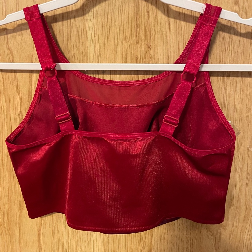 Ruby Ribbon Sheer Demiette, red, multiple sizes - Picture 2 of 3